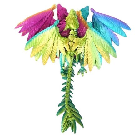 Dynamisk 3D-printet Drage Krystaldrage til Voksne 3D-printet Articuleret Drage, Tilfældig Farve