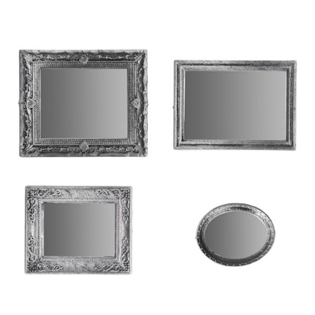 4 stk. 1:12 dukkehus spejlsæt klassisk stil udsøgt forskellig udskæringsramme miniature dukkehus tilbehør