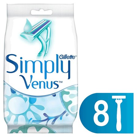Gillette Simply Venus Engangsskrabere 8 stk., Skincare, Hårfjerning, Skrabere & Blade