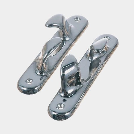 Kluz, zaokrąglony, stal nierdzewna AISI 316, 145 x 27 mm, pasuje do cum o średnicy do Ø20 mm, zestaw 2 szt. - Jachtowa