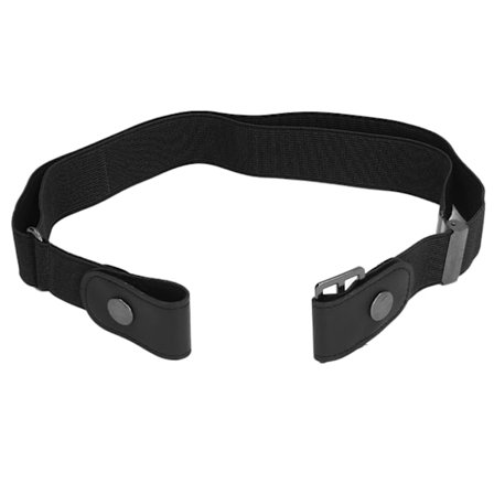 Spennefri elastisk stretchbelte justerbart japansk usynlig sporløst belte for kvinner og mennSvart