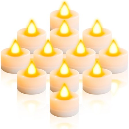 LED Värmeljus, Flimrande LED-ljus, Realistisk Blinkande Låga, Miljövänliga och Hållbara, Falska Ljus (12-pack)