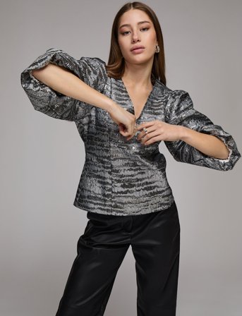 Minus Msmelbi V-Neck Blouse - Silver - 38
