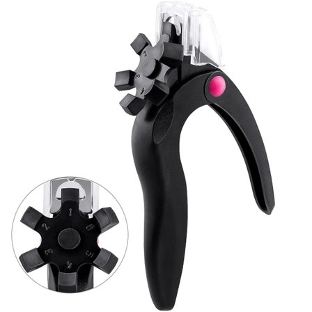 Piao Sort Akryl Negleklipper, Justerbar Negletrimmer i Rustfrit Stål, Kunstig Falsk Negletipper til Falske Neglekunst Manicure Projekter