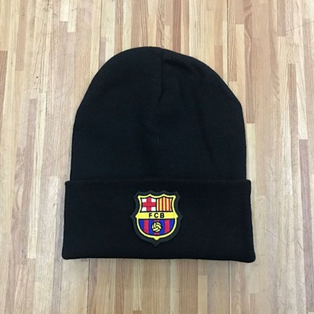 FC Barcelona Beanie Stickad Stickad Mössa Unisex Mössa Svart