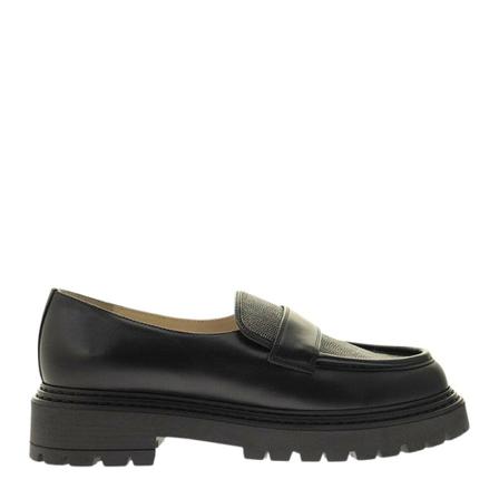 Fabiana Filippi, Leather moccasin Zwart, Dames, Maat:40 EU,leer
