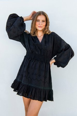 MISSMAYA - Sissel Dress Black Border - S