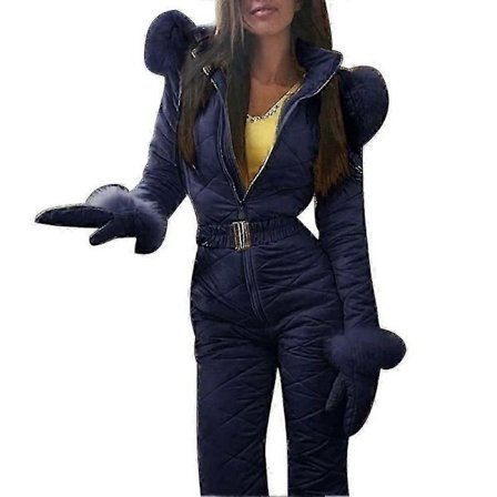 Vintervarmt Skiundertøj til Kvinder, Udendørs Sportsbukser, Skidragt, Vandtæt Jumpsuit - WELLNGS Blå L