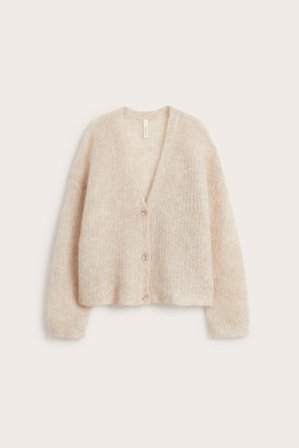 Kappahl | Cardigan i mohairblanding | Lys beige