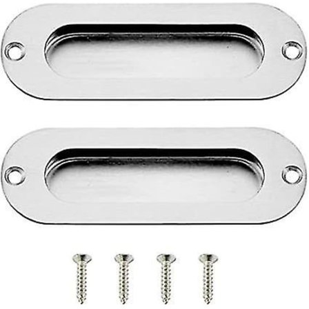 2 stk. Forsænkede Greb Skab Skuffe Knapper Stål Træk