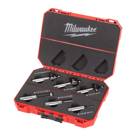 Milwaukee 4932493579 Fresesett 6-deler 12,7 mm feste, Maskintilbehør & forbruk