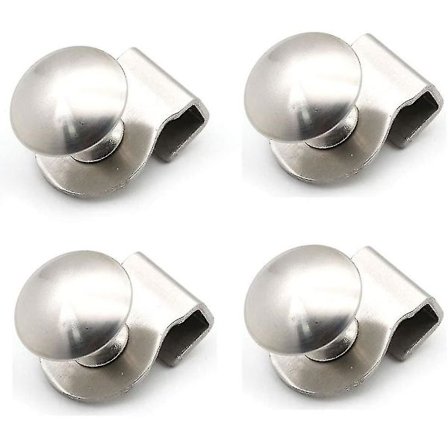 4-pakke 3-8 mm klipsbare glassdørhåndtak, rustfritt stålhåndtak, trekkhåndtak, ingen boring for hjemmet
