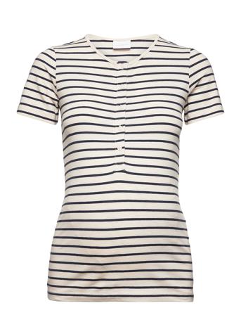 Mlnadine Lia S/S Jrs Top 2F Patterned Mamalicious
