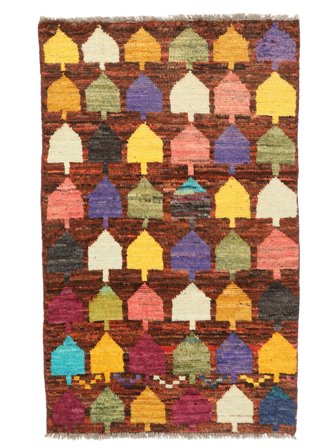 Hand Knotted Moroccan Berber - Afghanistan 73X120 Wool Rug Dark Red/Orange Small