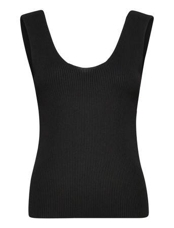 Bea Knitted Viscose Singlet Black Marville Road