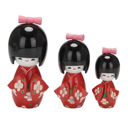 1 Sæt Sød Håndlavet Orientalsk Japansk Kokeshi Trædukker Pige Gave Dekoration Ornament Model A