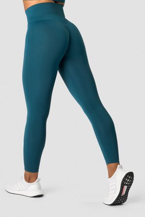 ICANIWILL - Define Seamless Scrunch Tights Dk Teal - Treningstights - Dame - ICIW