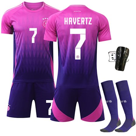 2024 EM-jalkapallopaita Saksa Vieraspaita Pinkki Jersey Kai Havertz No. 7 Set Koko: 3XL