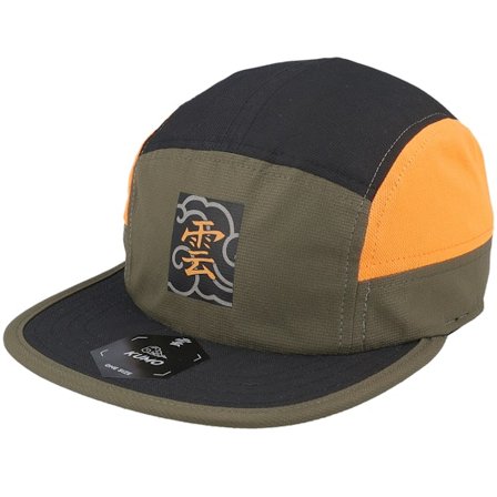 Kumo - Grønn 5panel Caps - Kanji Box Cloud Cloudfit Olive/Black/Orange 5-Panel @ Hatstore