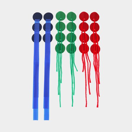 Wskaźniki wiatru Robship Essential Luff & Leech V1, bawełna, akryl & Dynakote 75, zestaw 22 sztuk (8 czerwonych, 8 zielonych, 6 niebieskich) - 