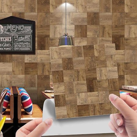 Imiteret læder flise klistermærke vintage imitation træ korn gulv klistermærke hjem dekoration DIY væg klistermærke vandtæt 10*10cm*20stk