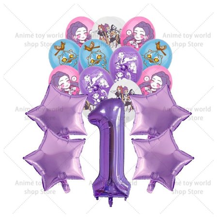 KPop Demon Hunters fødselsdagssæt: dug, tallerkener, kopper, balloner, kagetopper til børn