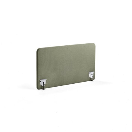 Bordskærm ZONE, inkl. hvide beslag, 1200X650x36 mm, stof Rivet, blågrøn