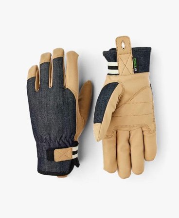 Hestra Job Duratan Flex Arbeidshanske denim, imitert semsket skinn 7, Klær
