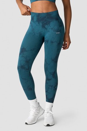 Define Seamless Tie Dye Tights Dark Teal