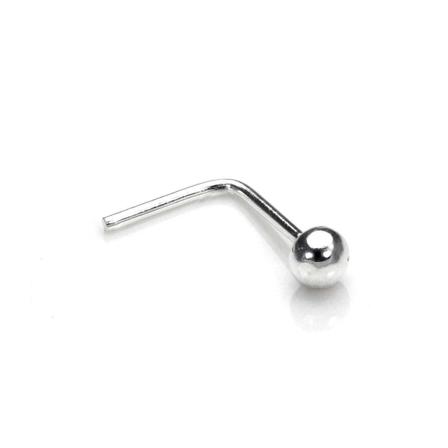 *l-formad Näspiercing I 925 Sterling Silver Med 1,5 Mm. Kula
