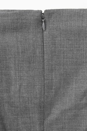 COS Women's Deconstructed Power-Shoulder Wool Top in Grey