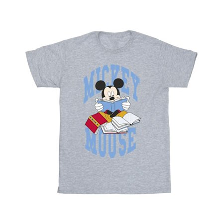 Disney Herr Mickey Mouse Läser Böcker T-Shirt 4XL Sportgrå