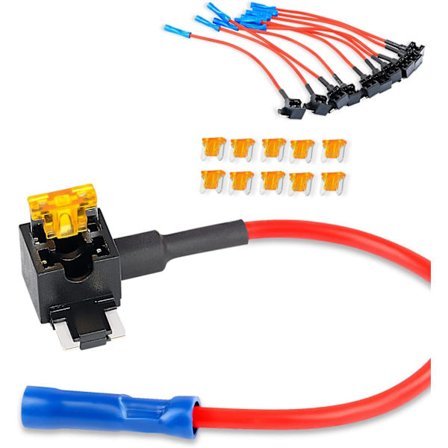 10-delad 12V extra krets säkring TAP-adapter med 5 Amp
