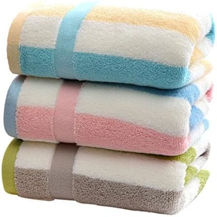 3-pakning 13"x30" Super Soft Striped Twistless Bomull Håndkle