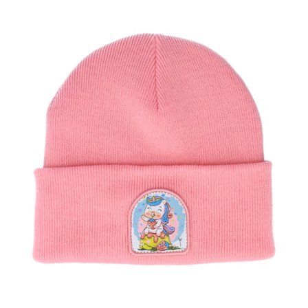 Unicorns - Růžový cuff Beanie - Kids Strawberry Unicorn Patch Pink Beanie @ Hatstore