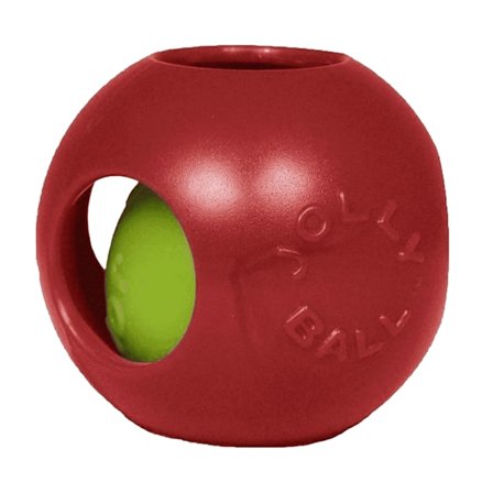 Horsemens Pride Jolly Ball Teaser Hund Leksak 6in Röd