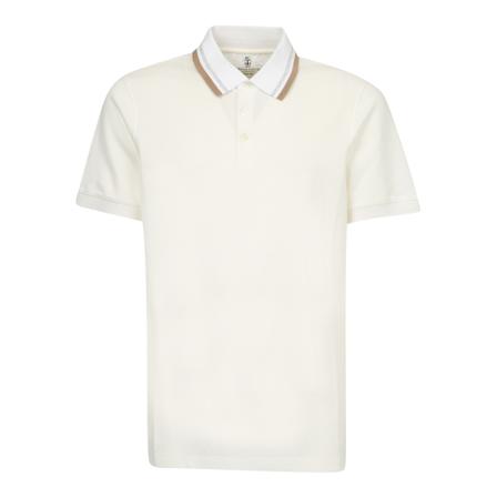 Brunello Cucinelli Cotton polo Hvid, Herre, Størrelse: M
