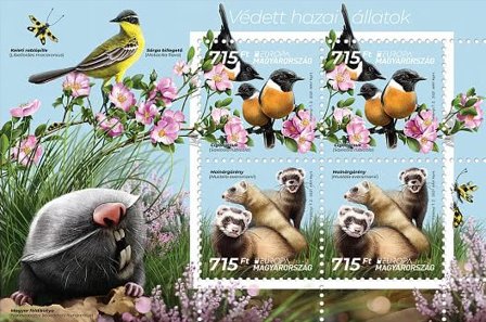 Ungarn - EUROPA 2021 Truet nationalt dyreliv - Postfrisk miniark