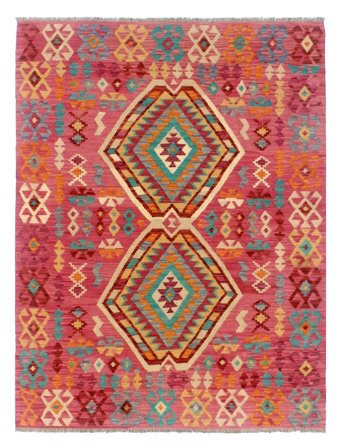 Hand Woven Kilim Afghan Old Style Rug 151X195 Wool Small