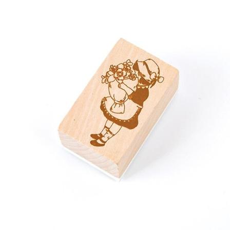 Tjej delikatess liten sigill trä gummistämplar Set för skrotbokning Deco Craft A