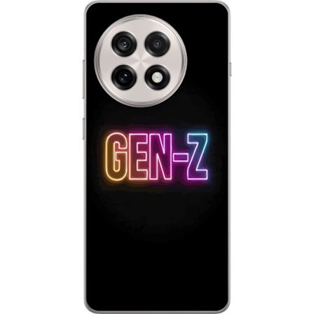 Kompatibel Mobilcover til OnePlus OnePlus 13R Neontekst Gen Z i farverigt lys mod en mørk baggrund i moderne digital stil
