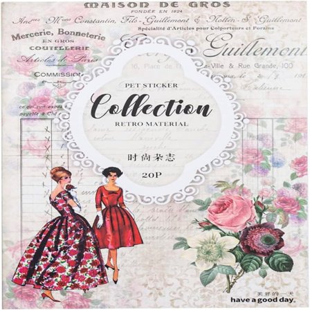 20 arkkia tarroja Vintage-tarrat Ihmiset-tarrat