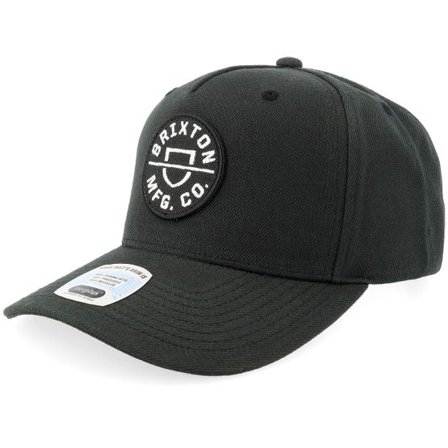 Brixton - Svart adjustable Keps - Crest Washed Black Adjustable @ Hatstore