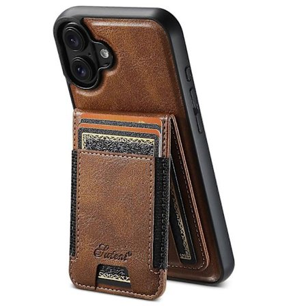 Kompatibel med iPhone 16-cover, kompatibel med MagSafe, kortholder, stativ, telefonbeskyttelse