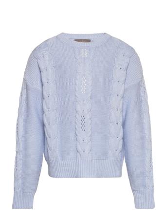 Pullover Cotton Pullover Blå Creamie*Betinget Tilbud
