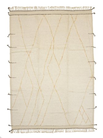 Hand Knotted Berber Style Rug 252X353 Wool Orange/Yellow Large