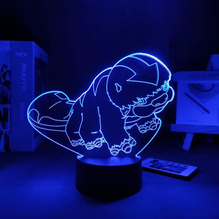 3D Yövalo Anime Avatar: Viimeinen Ilmansaantaja Appa LED-lamppu Koti Sisustukseen Syntymäpäivälahjaksi, 16 Väriä, Kaukosäätimellä
