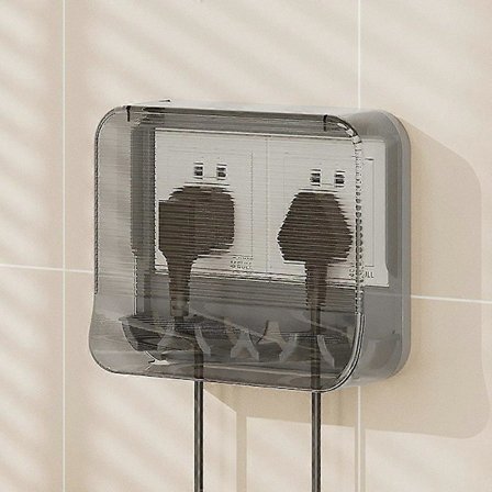 86 typ vägguttag vattentätt skydd badrum eluttag stänkskydd lämpligt för dubbeluttag (transparent grå)