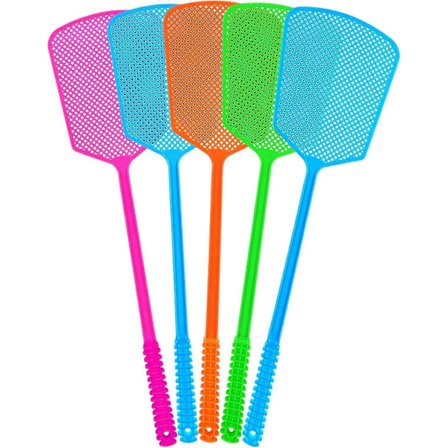 5-pakning Plast Kraftig Multipakke, Langt Håndtak Fluesmekke Knusesikker Bulk (LGL)