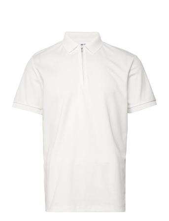 Slhfave Zip Ss Polo Noos White Selected Homme